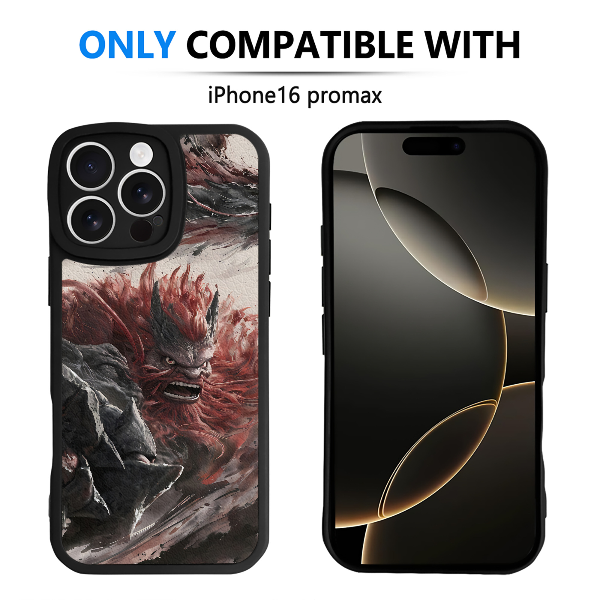 （画像用） Ne Zha 2 ナタ 魔童の大暴れ 【iPhone 16シリーズ対応】シリコンスマホケース（レザー調） 材質：シリコン